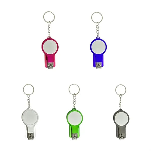 Versatile Nail Clippers Mirror Keychain Black Tool Pens
