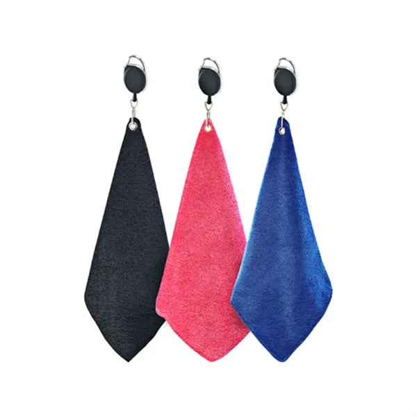 Retractable Golf Towel with Carabiner Clip