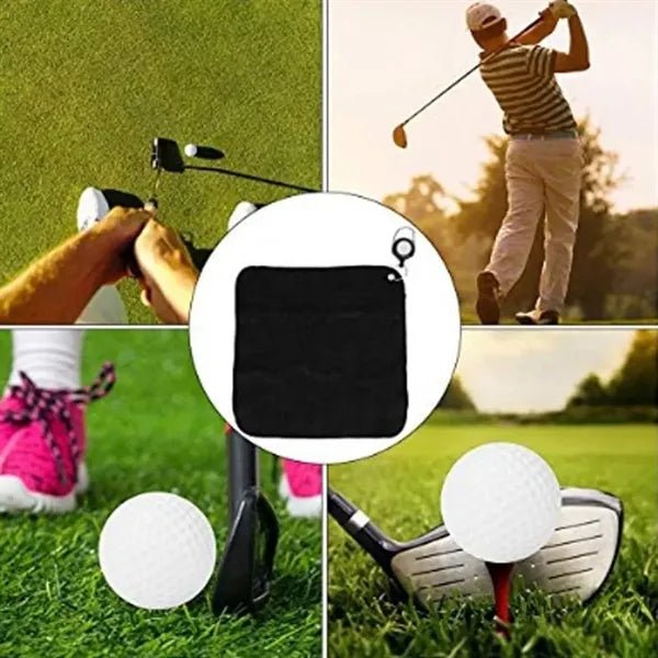 Retractable Golf Towel with Carabiner Clip