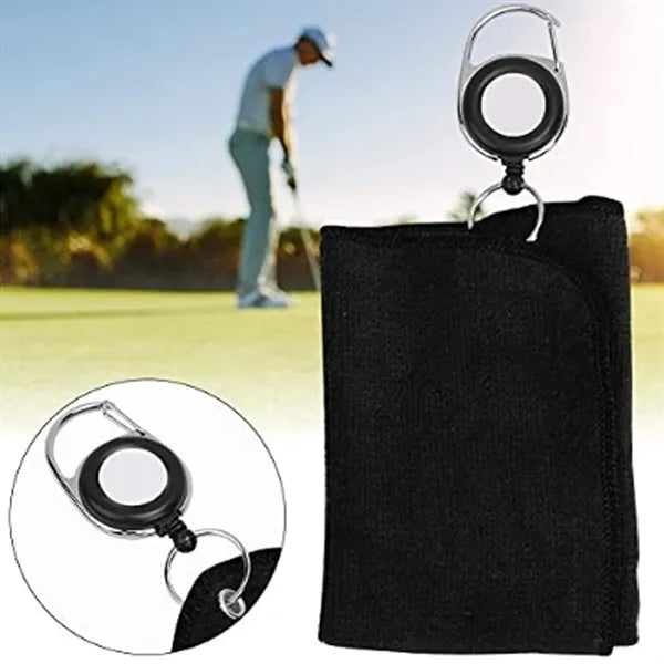 Retractable Golf Towel with Carabiner Clip