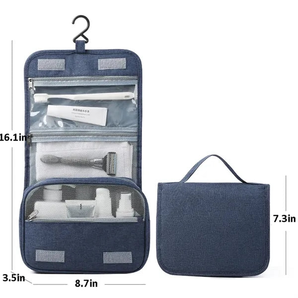 Hanging Compact Hygiene Bag with 3 Compartments Foldable