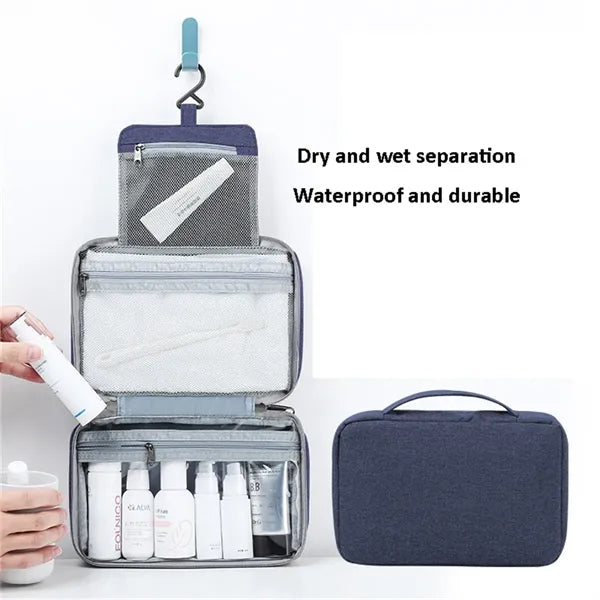 Hanging Compact Hygiene Bag with 3 Compartments Foldable