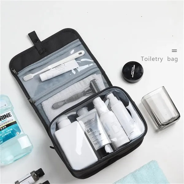 Hanging Compact Hygiene Bag with 3 Compartments Foldable