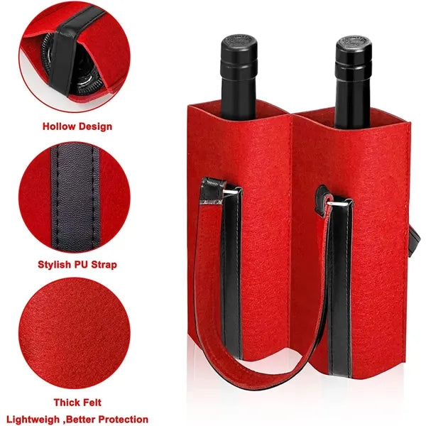 Felt 2-Bottle Wine Tote Gift Bag