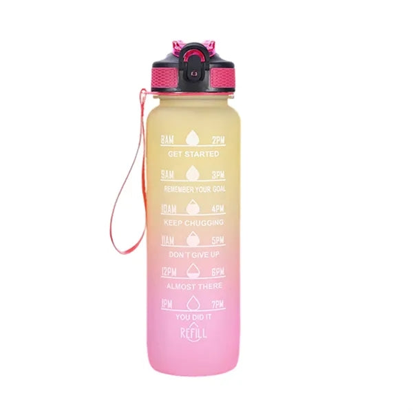 Time-Marked 32oz Sports Water Bottle With Straw