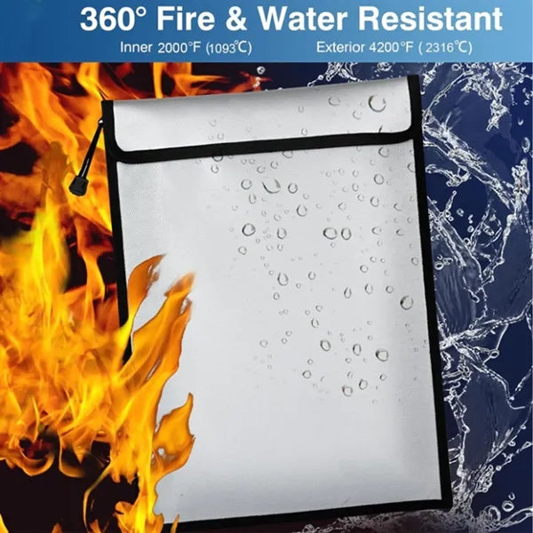 Fireproof Waterproof Document Bag With Secure Closure