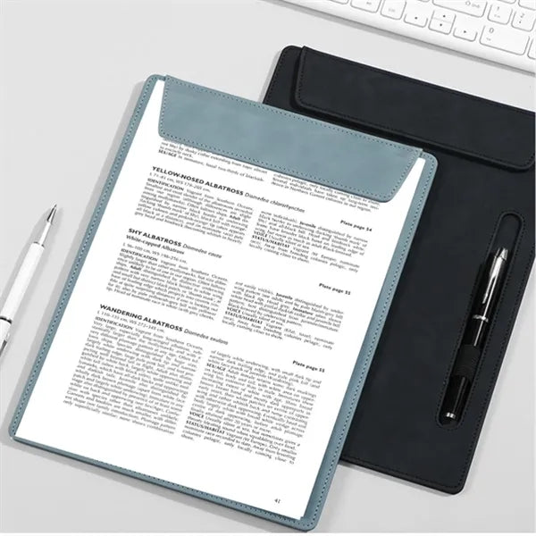 A4 Leather Document Folder With Writing Pad And Pen Holder