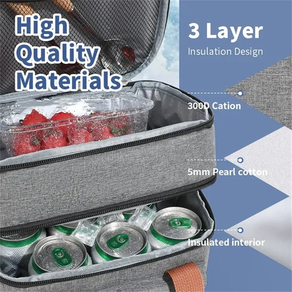 Men's Double Compartment Lunch bag