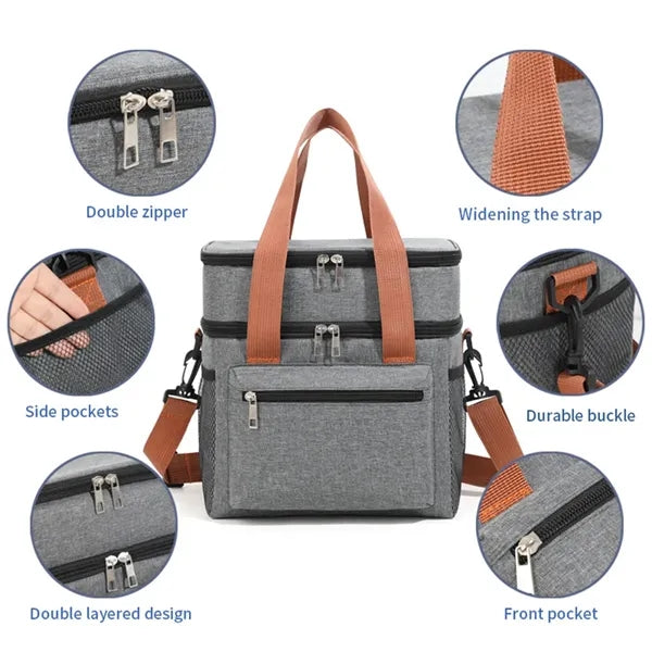 Men's Double Compartment Lunch bag