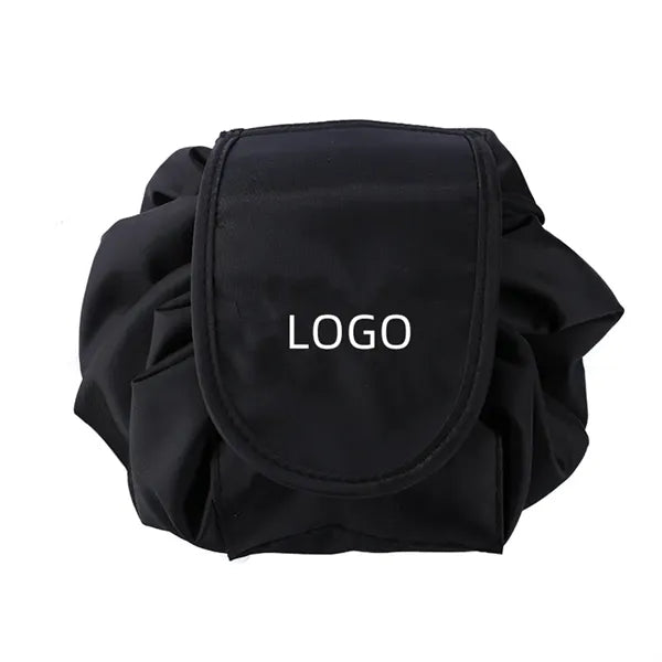 Black Large Drawstring Makeup Bag