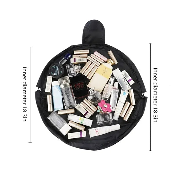 Black Large Drawstring Makeup Bag