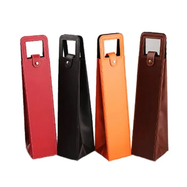 Luxury PU Leather Wine Bottle Gift Bag