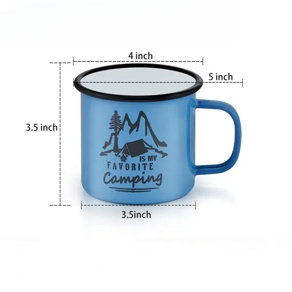 16oz Enamel Camping Coffee Mug with Handle