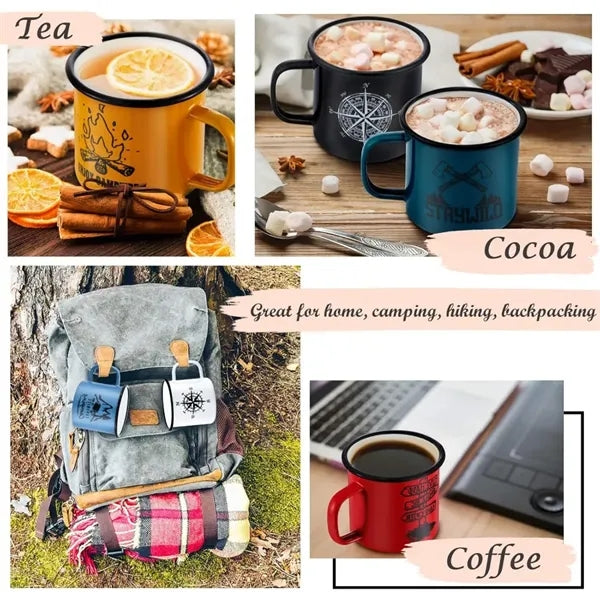 16oz Enamel Camping Coffee Mug with Handle