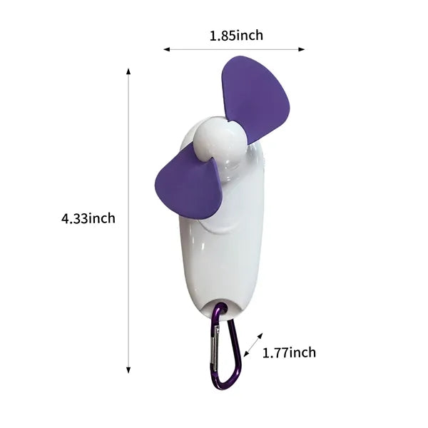 Mini Portable Fan with Flashlight and Hook