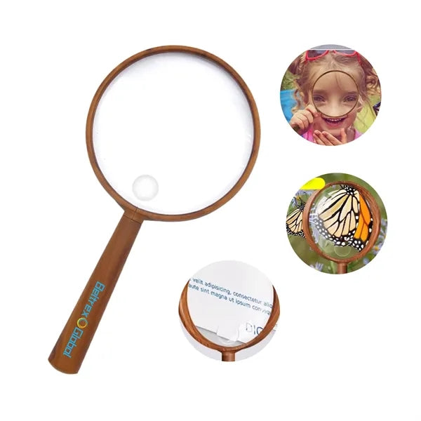 High-Magnification HD Magnifying Glass with Wood Grain
