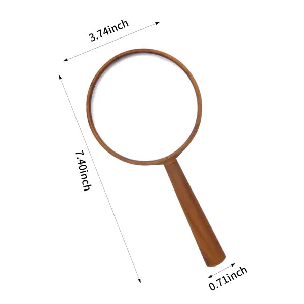High-Magnification HD Magnifying Glass with Wood Grain