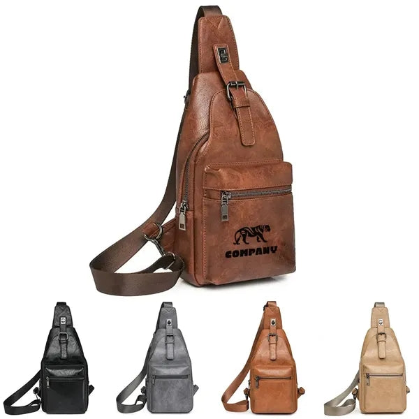 PU Leather Crossbody Slim Chest Bag
