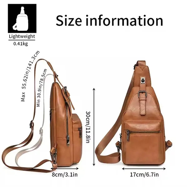 PU Leather Crossbody Slim Chest Bag