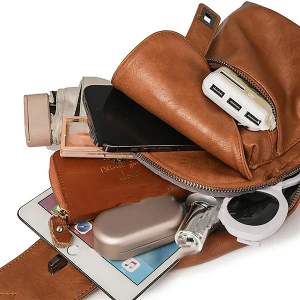 PU Leather Crossbody Slim Chest Bag