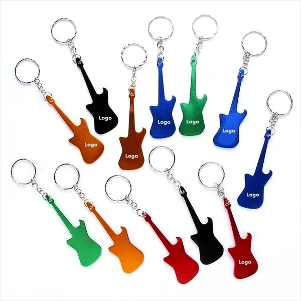 Guitar Shaped Bottle Opener Keychain