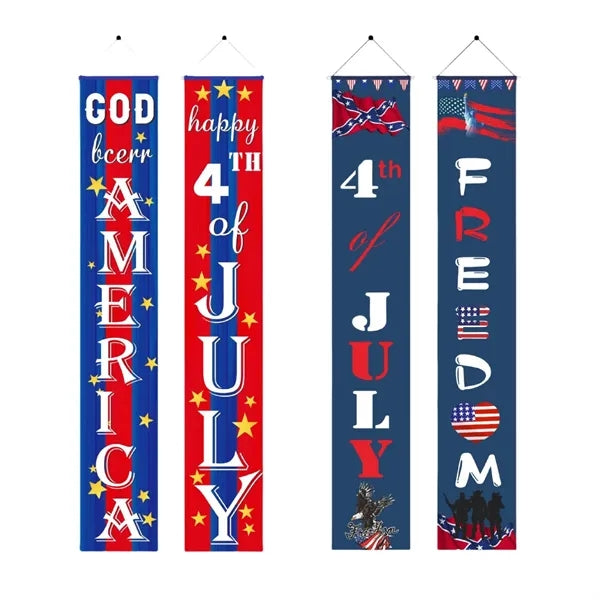 4th of July Porch Banner Set - Patriotic Door Decorations