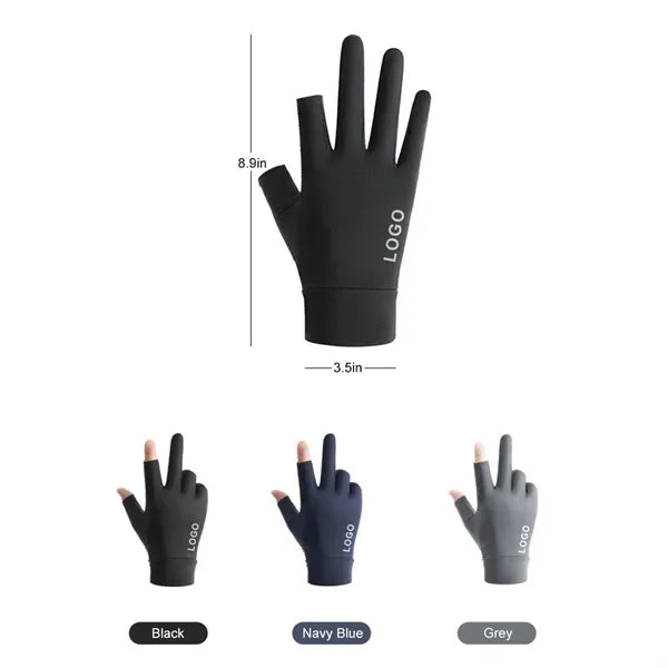 Summer Fingerless Ice Silk UV Protection Gloves