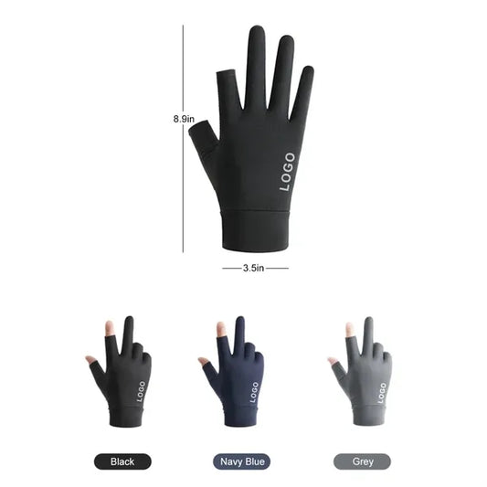Summer Fingerless Ice Silk UV Protection Gloves