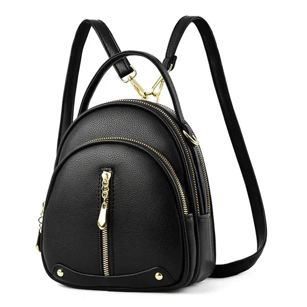 7.9in PU Leather Backpack for Women Daypack