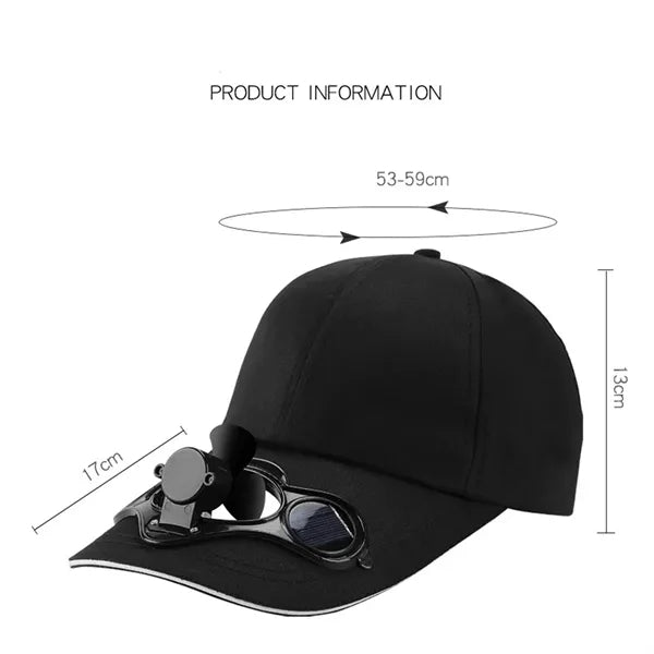 Outdoor Solar Powered Fan Sun Hat