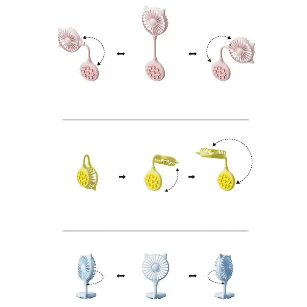 Suction Cup Desk Portable Mini USB Fans