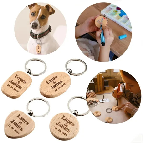 Wooden Keychain Laser Engraved Gift