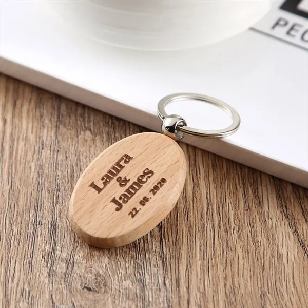 Wooden Keychain Laser Engraved Gift