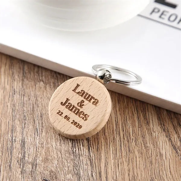 Wooden Keychain Laser Engraved Gift