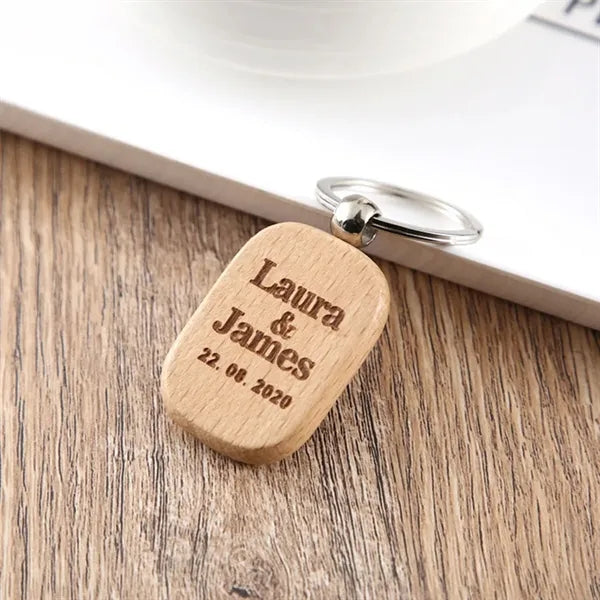 Wooden Keychain Laser Engraved Gift