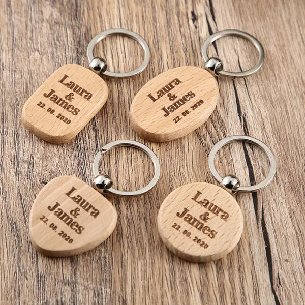 Wooden Keychain Laser Engraved Gift
