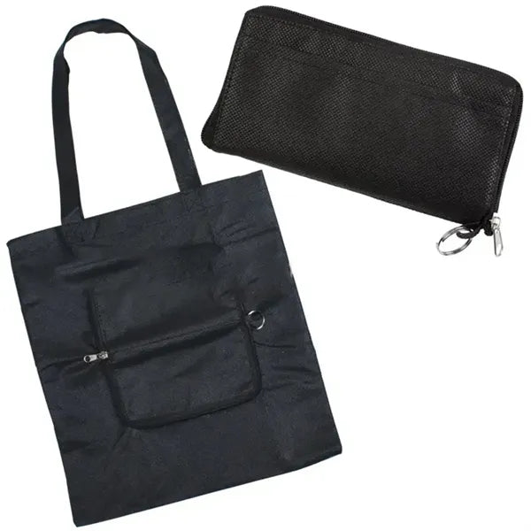 Folding Shopping Tote Bag With Key Ring
