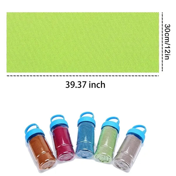 Microfiber Cooling Towel In Water Bottle