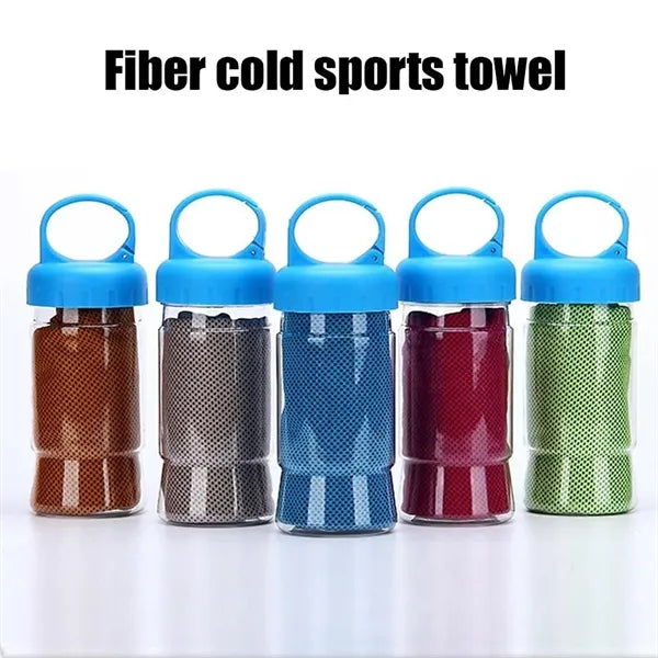 Microfiber Cooling Towel In Water Bottle