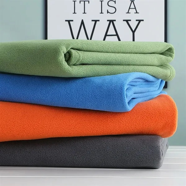 Soft Fleece Yoga Blanket with Roll-Up Strap