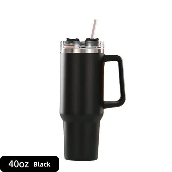 40oz Tumbler with Handle and Straw Lid