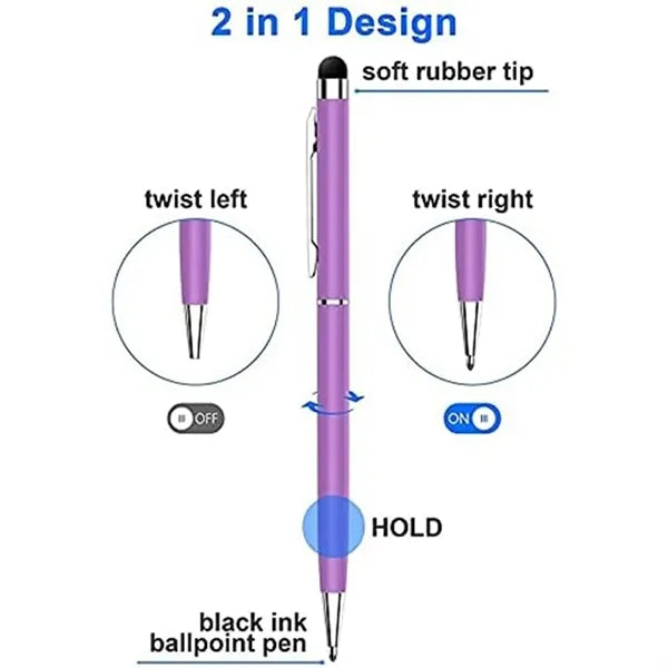 Ergonomic Metal Ballpoint Stylus Pen