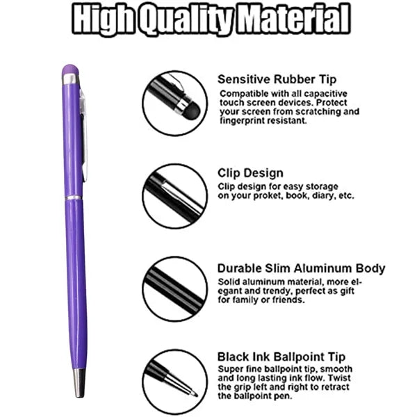Ergonomic Metal Ballpoint Stylus Pen