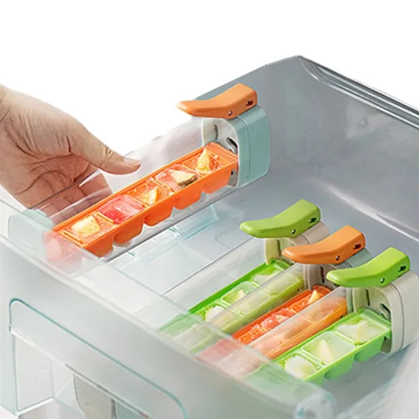 6 Grids Ice Tray With Lid And Bin
