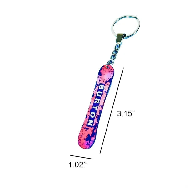Acrylic Snowboard Keychain