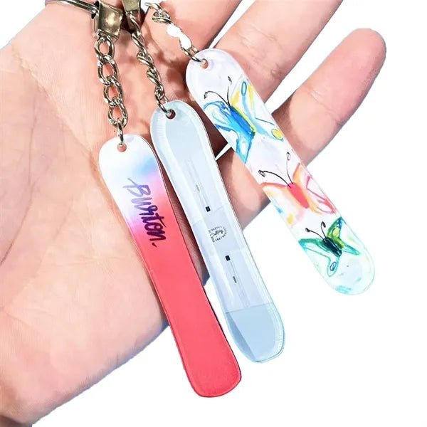 Acrylic Snowboard Keychain