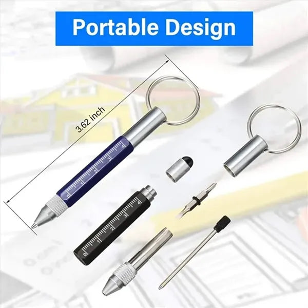6 in 1 Multitool Tech Tool Pen with Key Chain