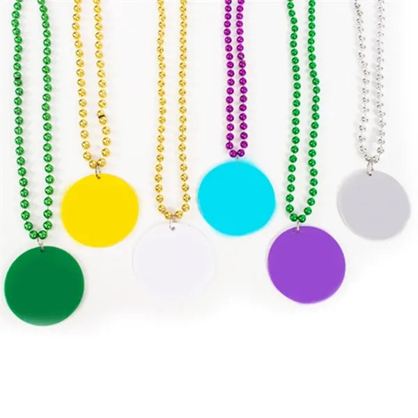 Carnival Beaded Necklace with Customizable Tags