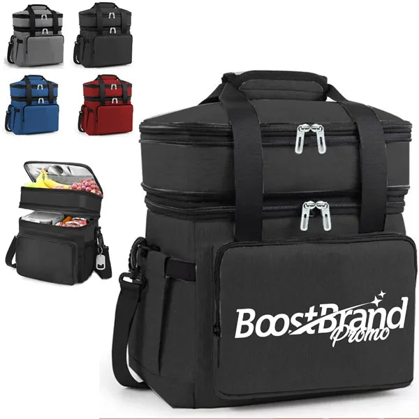 18L Dual Compartment Insulated Cooler Bags W/ Front Pocket