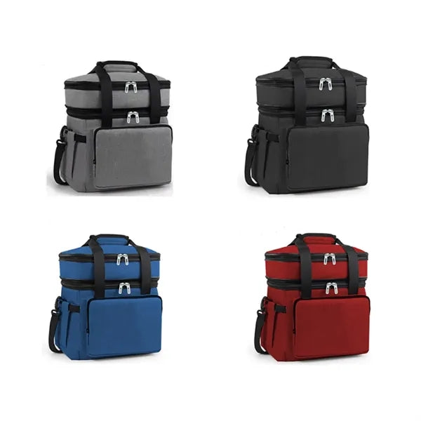 18L Dual Compartment Insulated Cooler Bags W/ Front Pocket